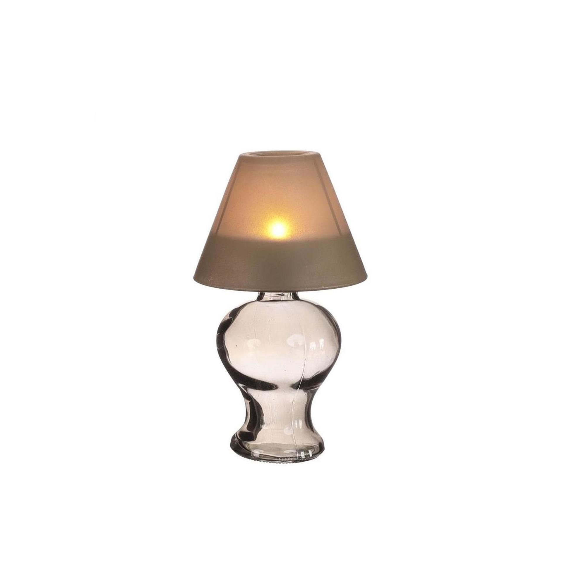 Ideas 4 seasons glazen lamp theelichthouder rookgrijs