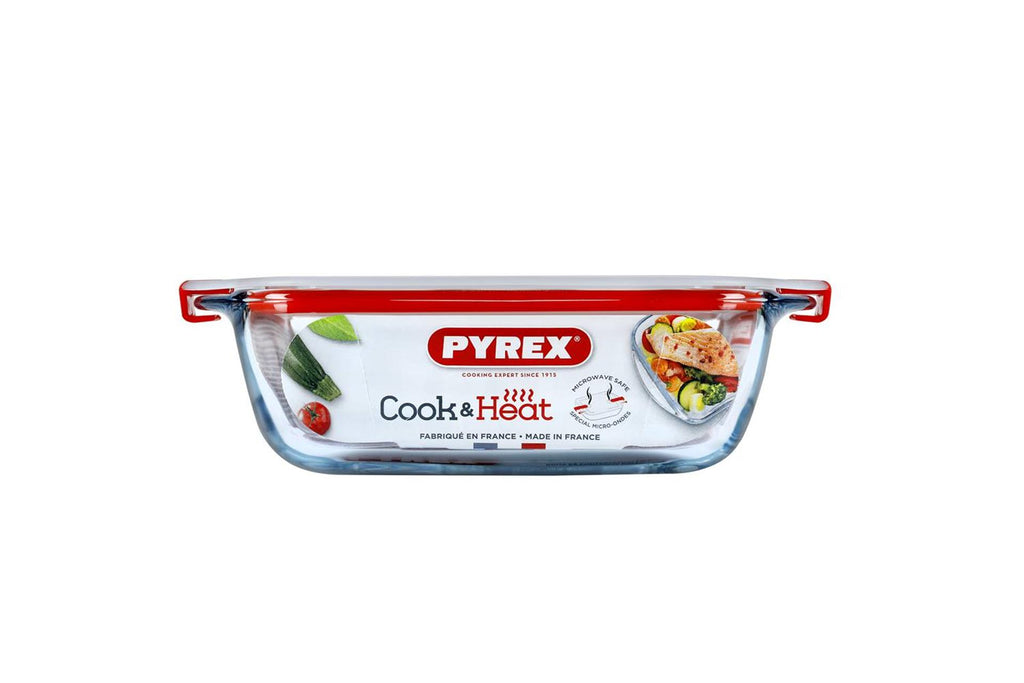 Pyrex schaal met deksel 1l 20x17x6cm