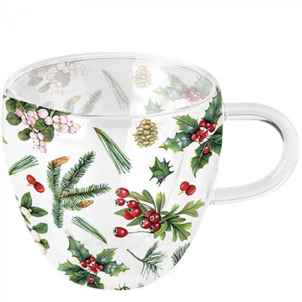 Ambiente glas winter greenery 200ml wit