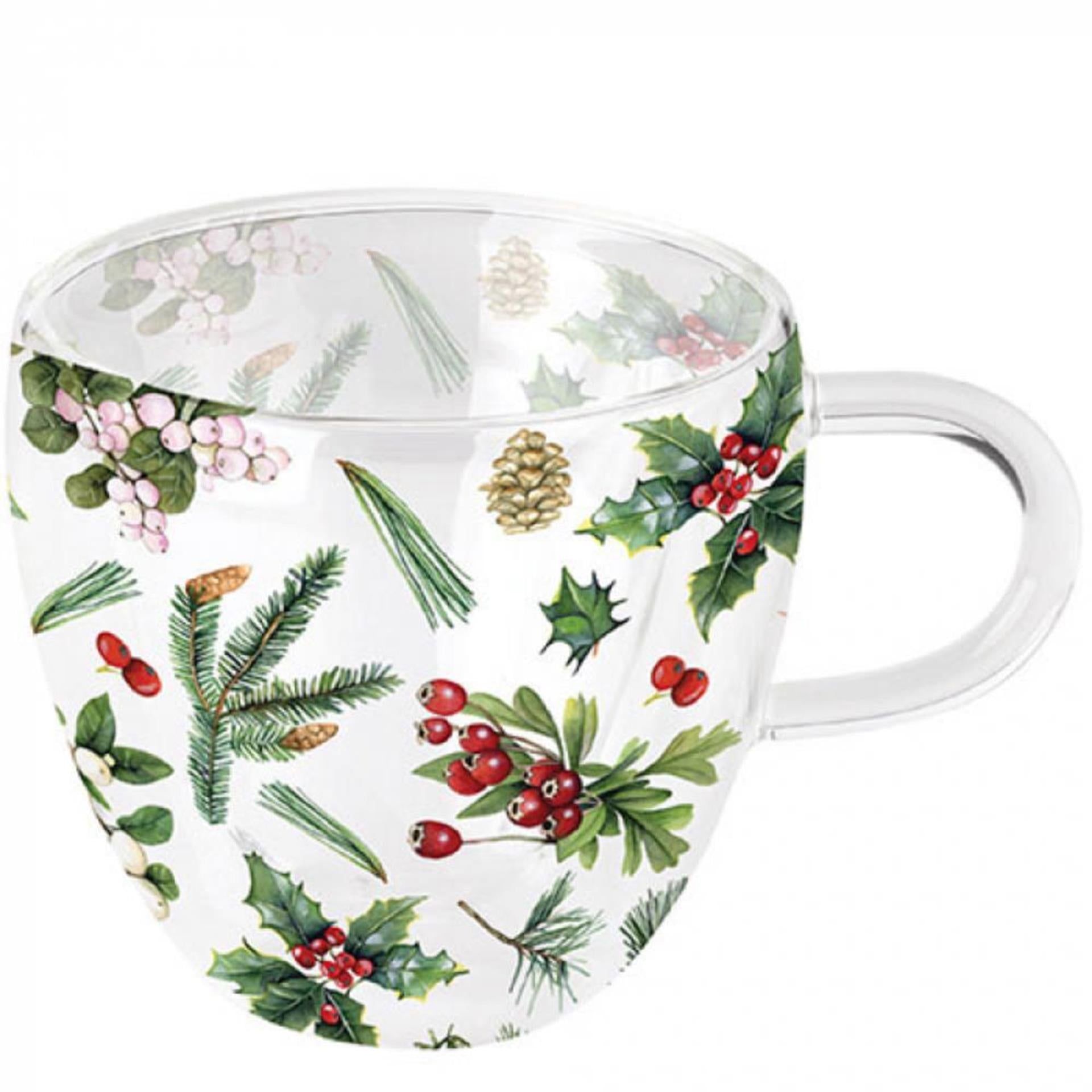 Ambiente glas winter greenery 200ml wit