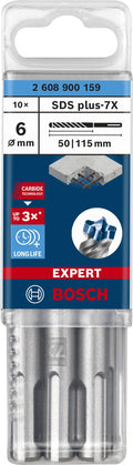 Bosch accessoires bosch expert sds plus-7x hamerboor 6 x 50 x 115 mm, 10 stuks