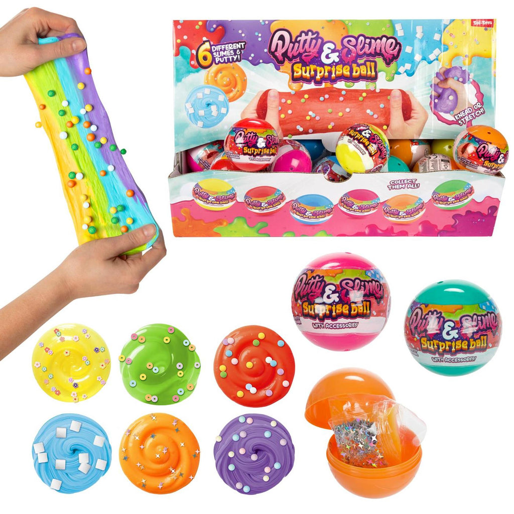 Toi-toys verrassingsbal slijm putty met acc. 6ass
