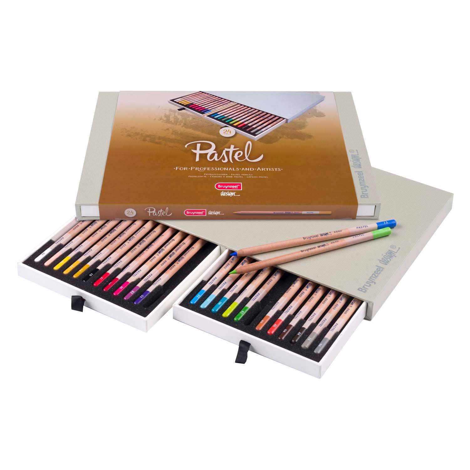 Bruynzeel design pastelpotlood box, 24 kleuren