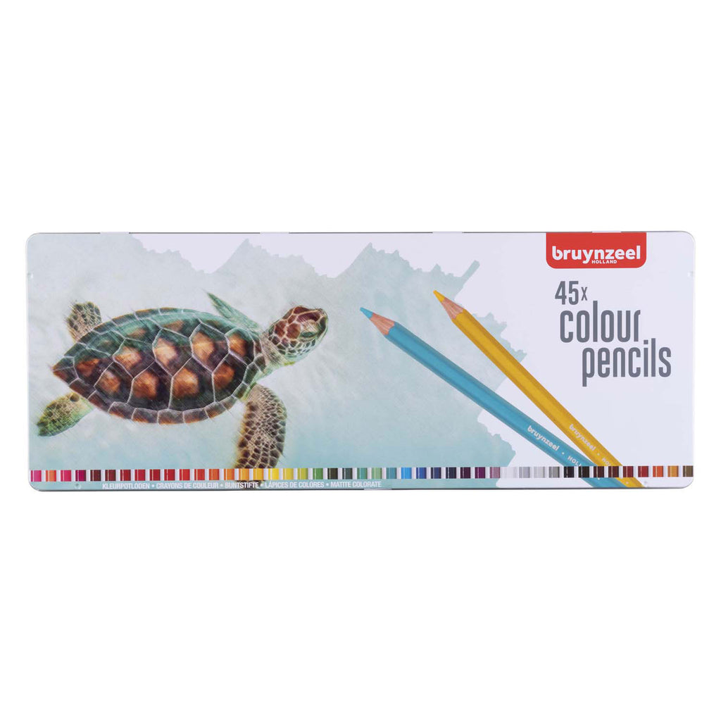 Bruynzeel Schildkröten-Dose mit 45 Buntstiften