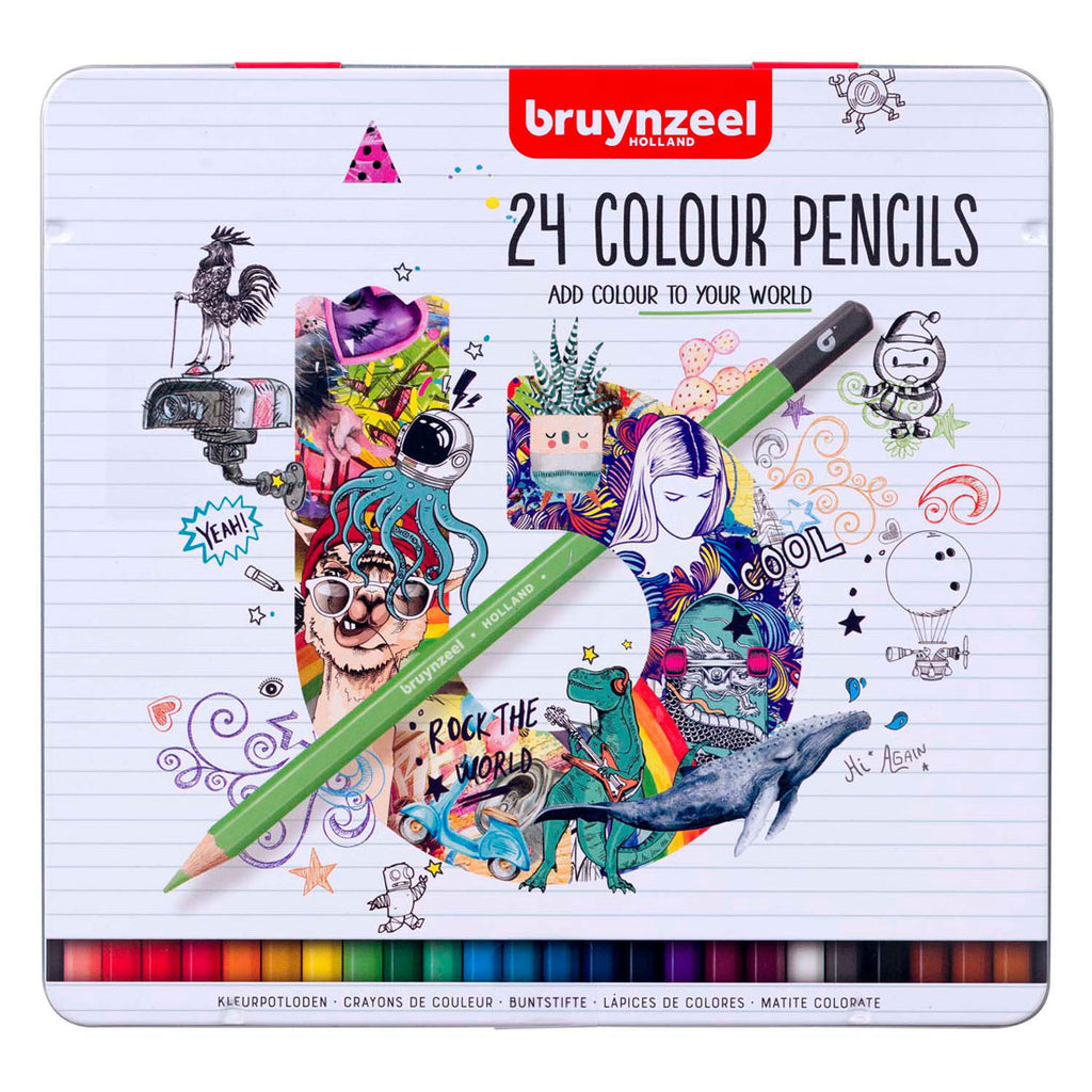 Bruynzeel kleurpotloden blik, 24 kleuren