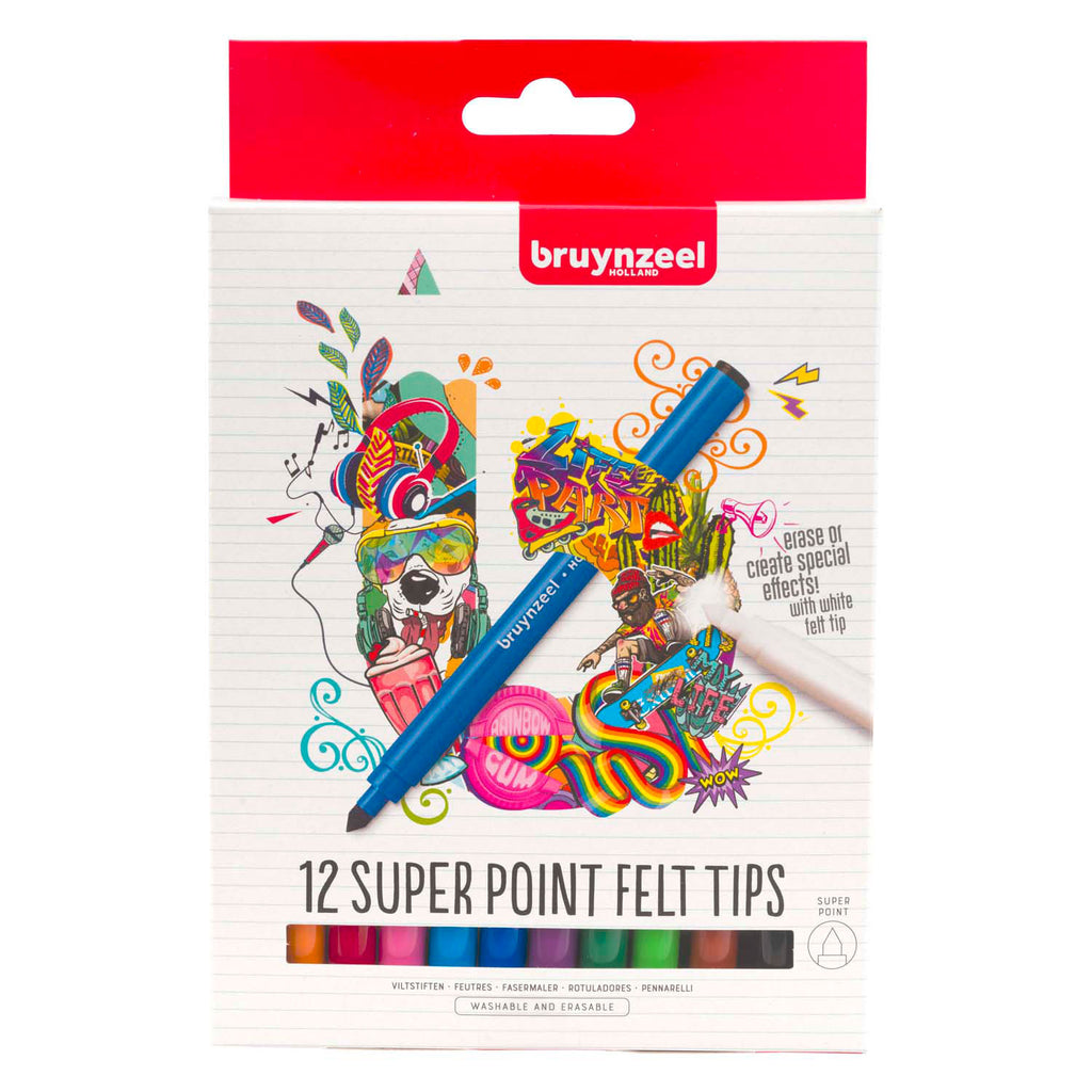 Bruynzeel Superpoint-Filzstiftset, 12 Farben