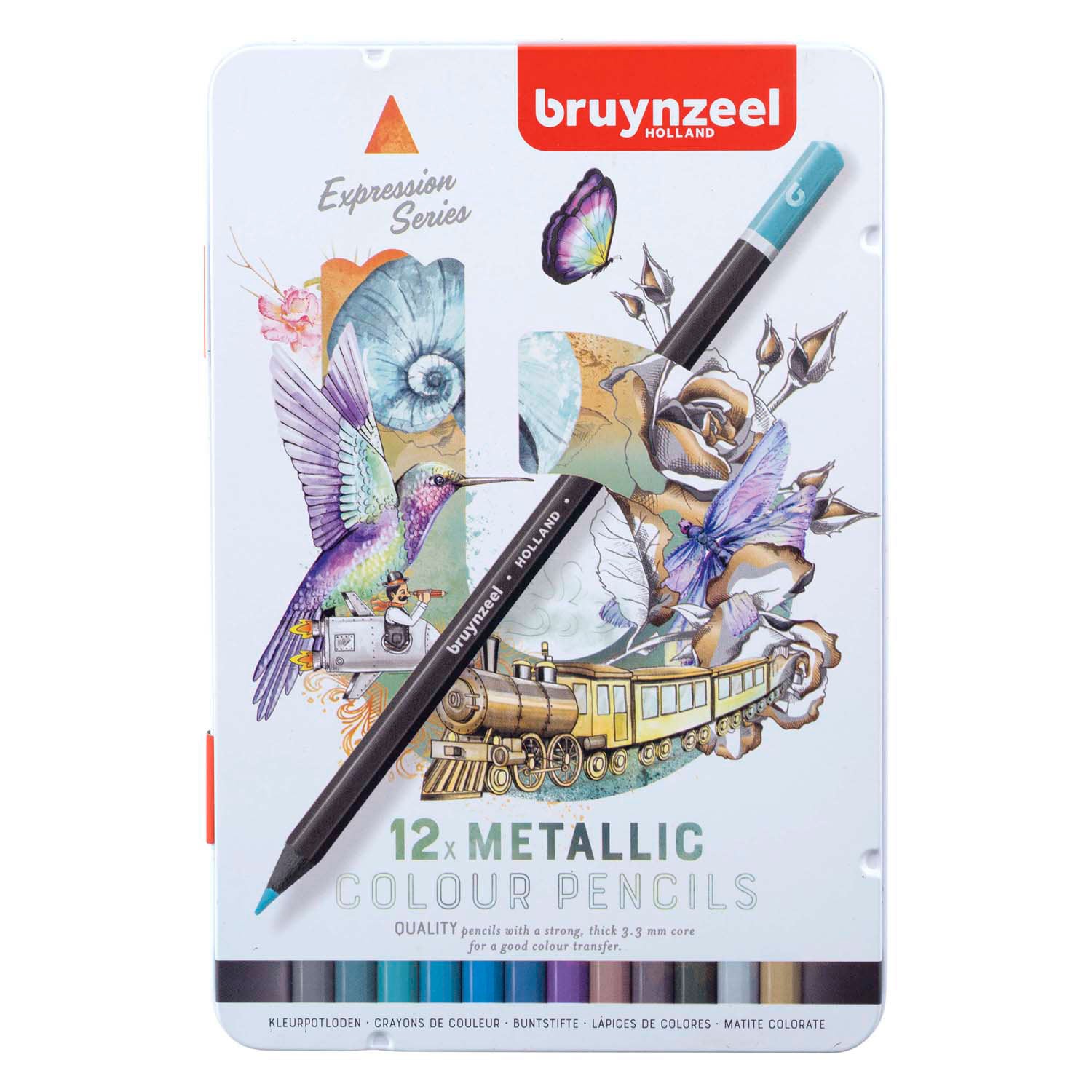 Bruynzeel Expression Buntstifte Metallic-Töne, 12er-Dose