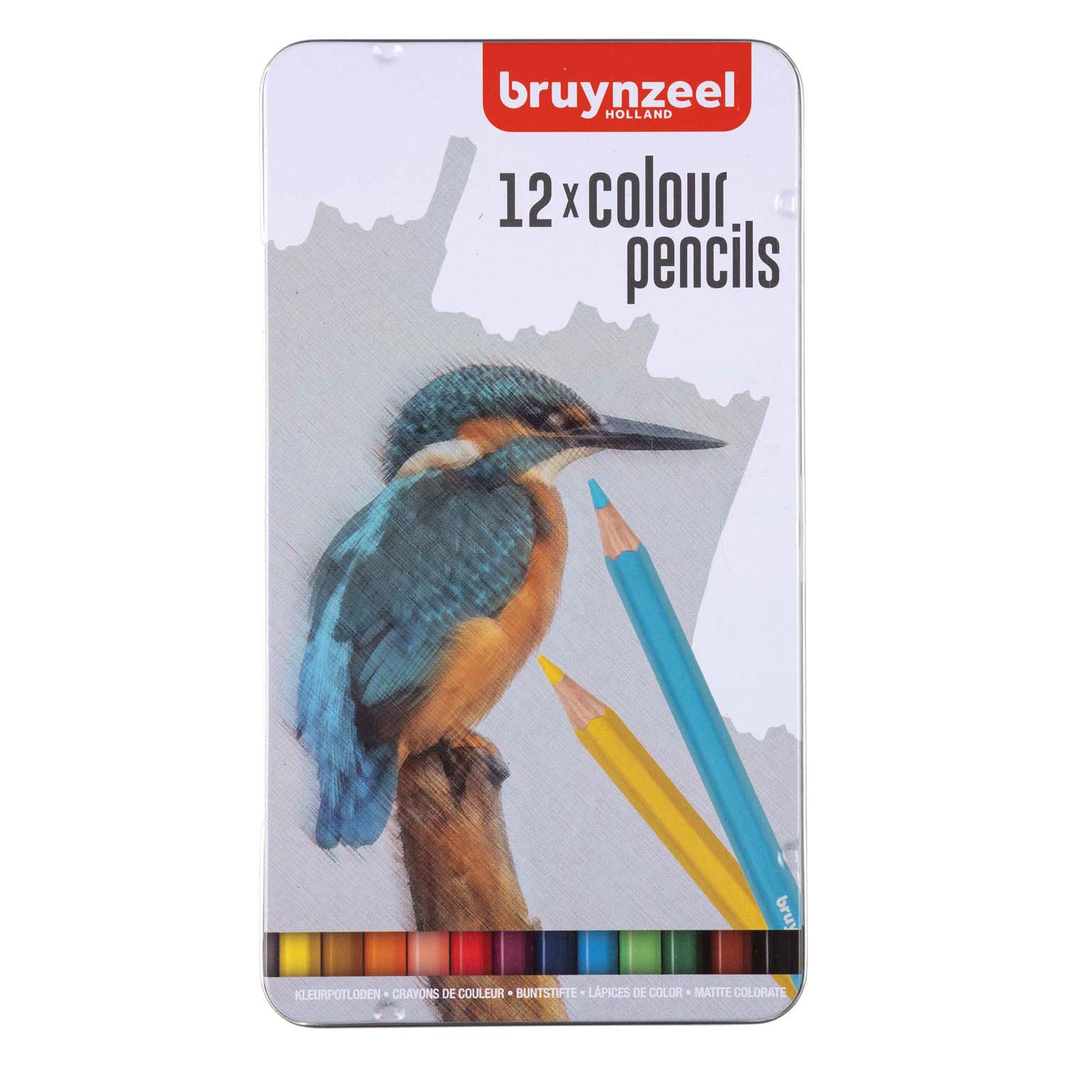 Bruynzeel 12 Buntstifte in Metalldose – Eisvogel