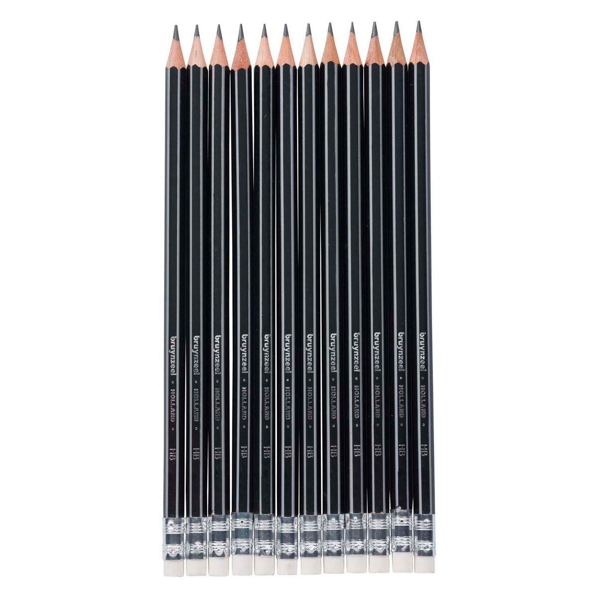 Bruynzeel Teens HB Graphitstifte mit Radiergummi, 12er-Set