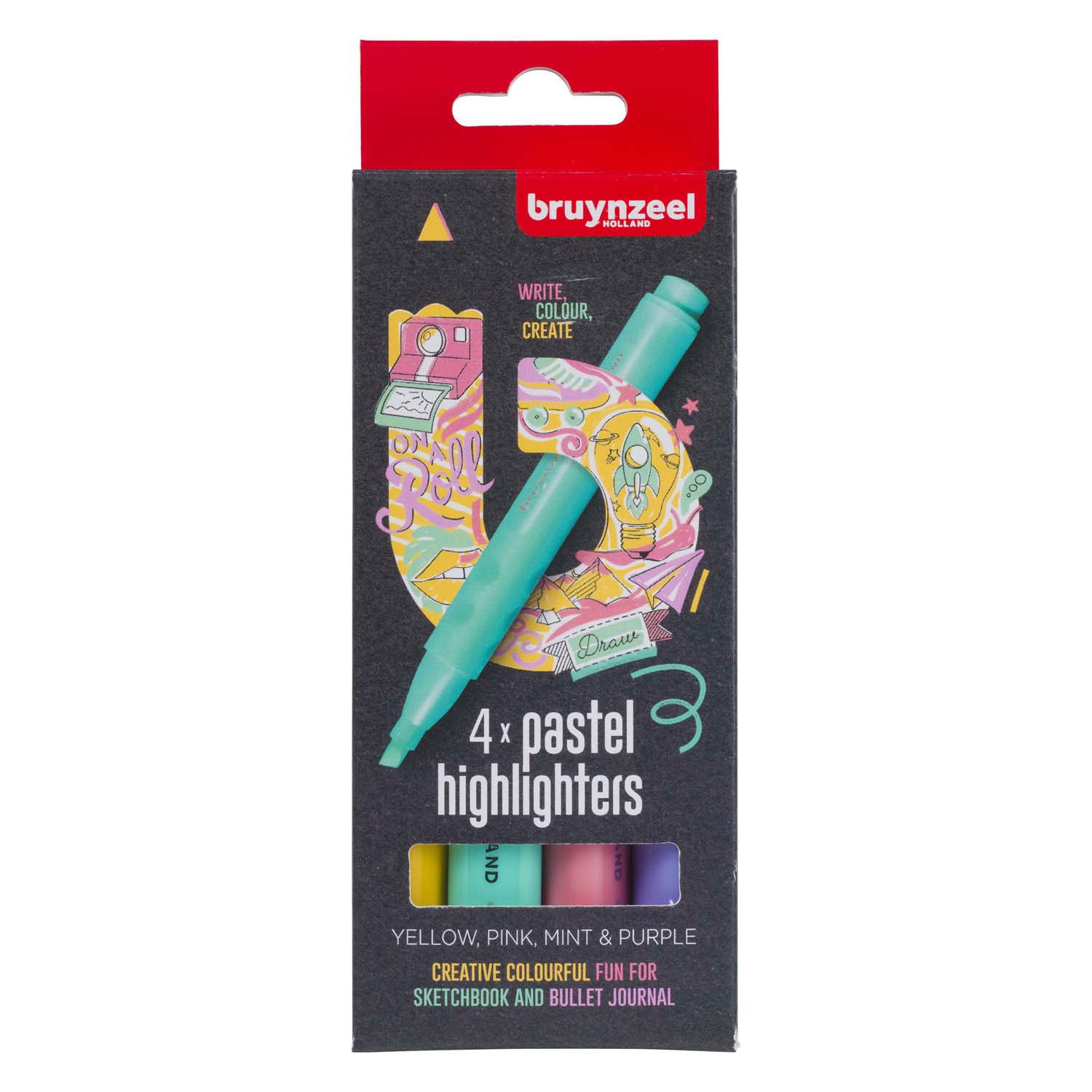 Bruynzeel Marker-Set Pastell 4 Farben