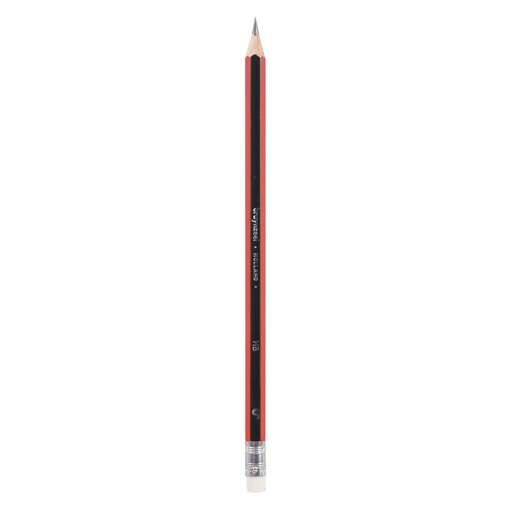 Bruynzeel hb zwart-rood en gum grafietpotlood