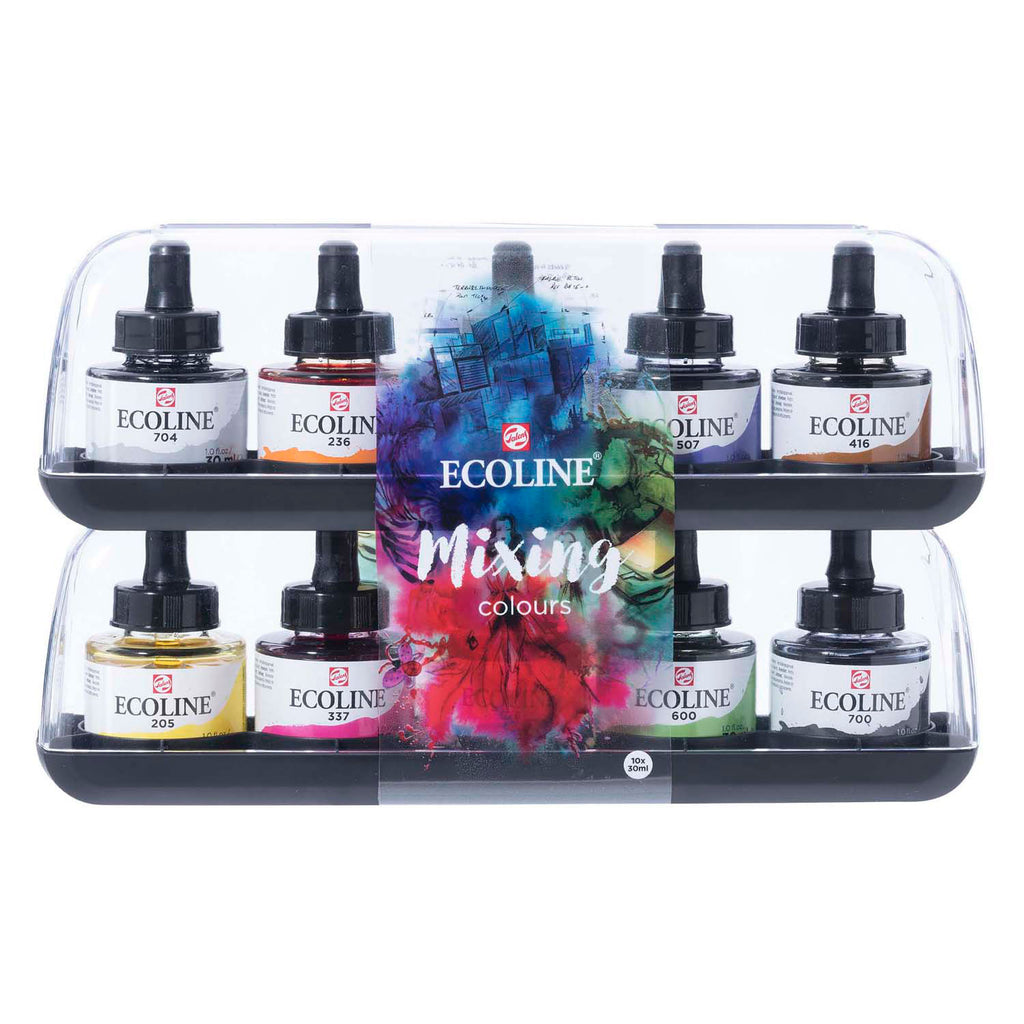 Ecoline vloeibare waterverf mengset | 10 x 30 ml