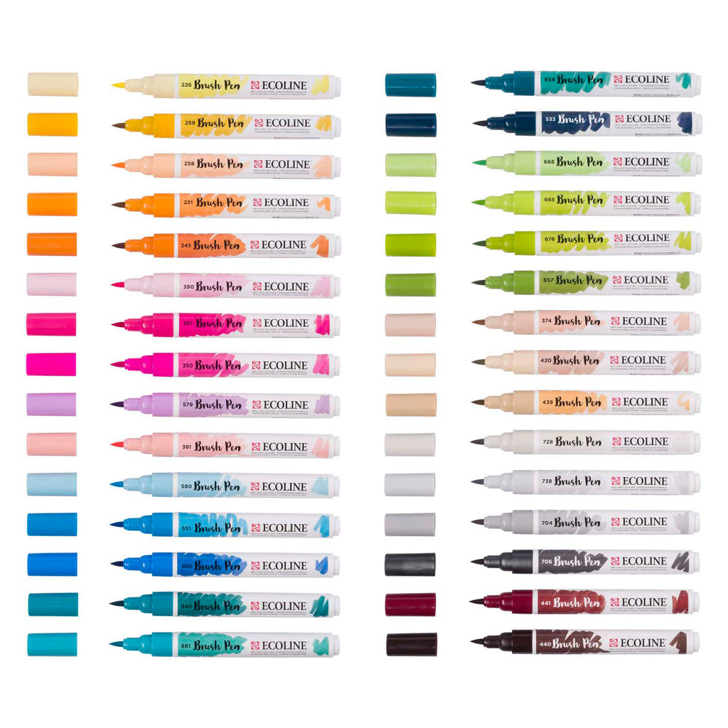 Bruynzeel Ecoline Pinselstift-Set Zuätzlich, 30 Farben