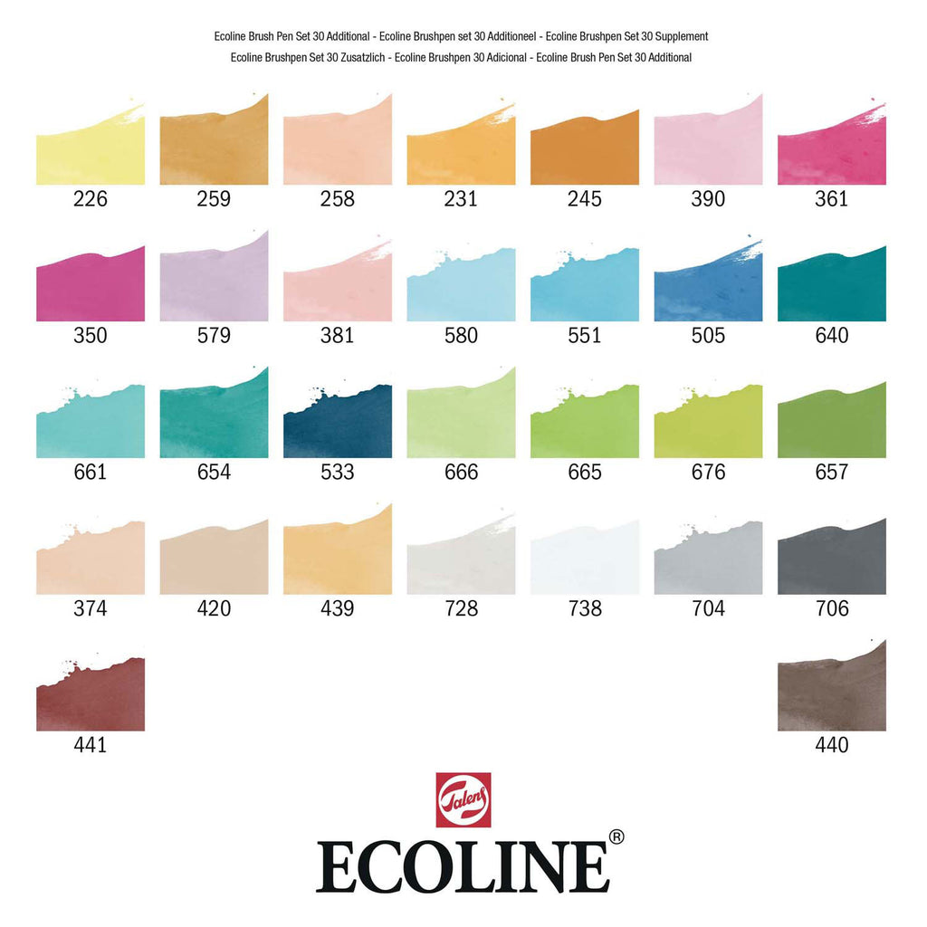Bruynzeel Ecoline Pinselstift-Set Zuätzlich, 30 Farben