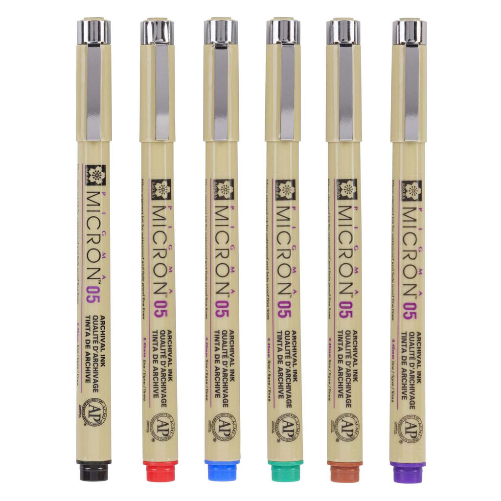 Sakura • Pigma Micron Set Grundfarben 0,45 mm 6 Stück