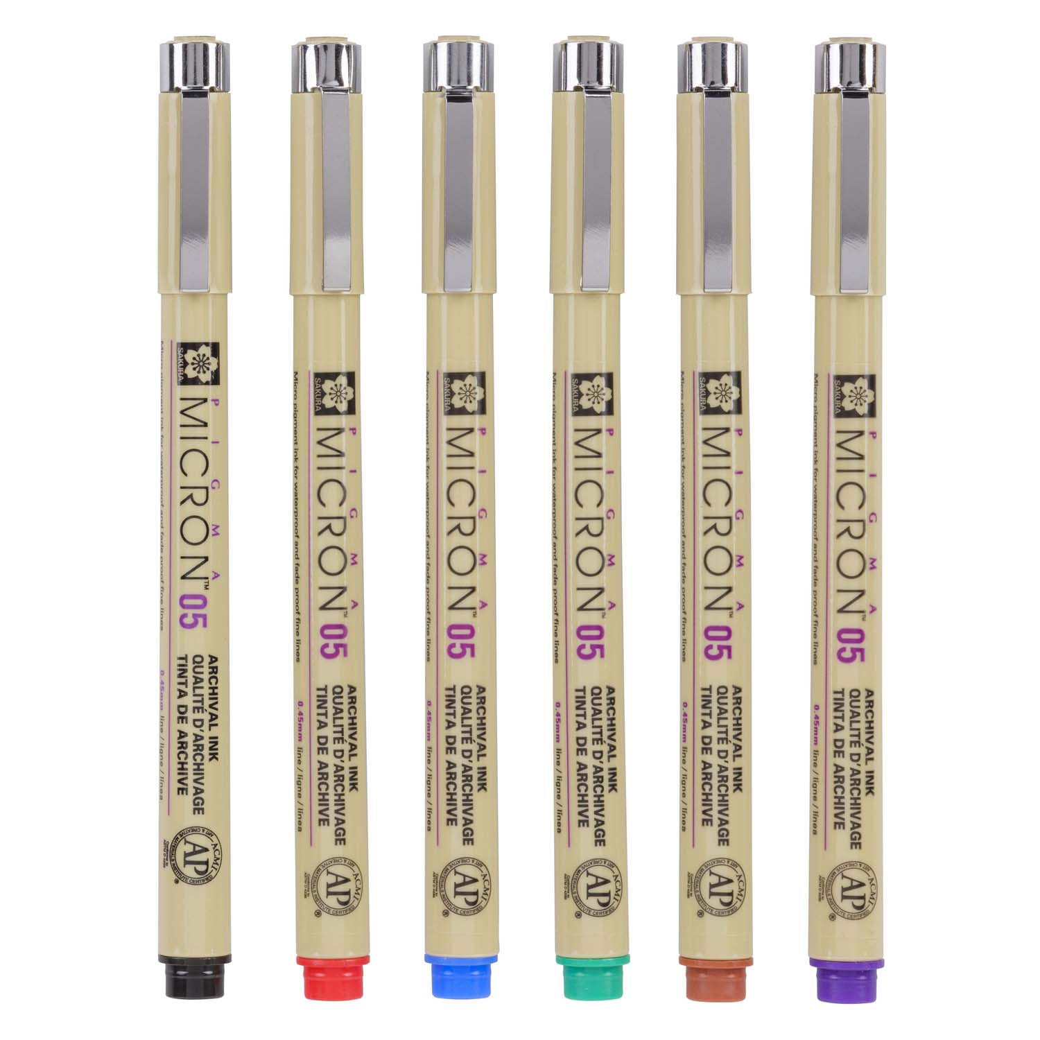 Sakura • Pigma Micron Set Grundfarben 0,45 mm 6 Stück