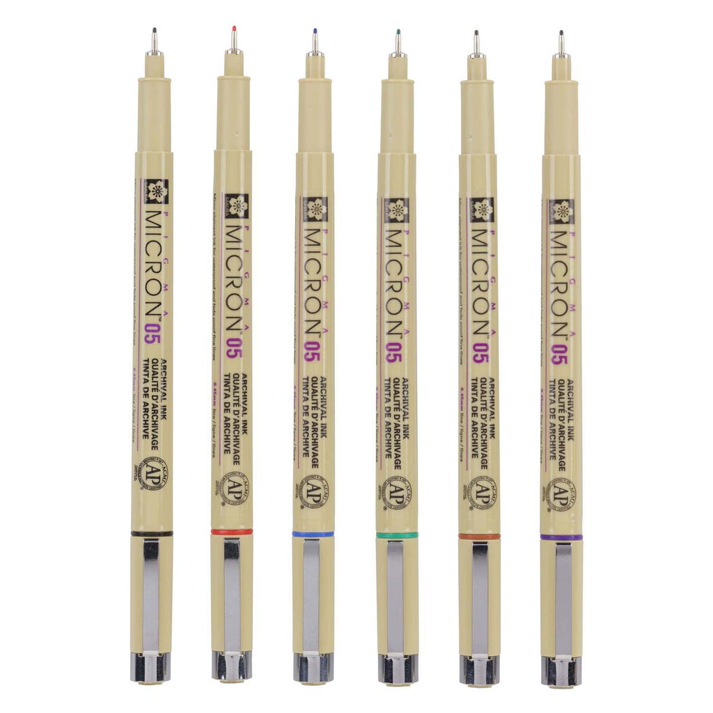 Sakura • Pigma Micron Set Grundfarben 0,45 mm 6 Stück