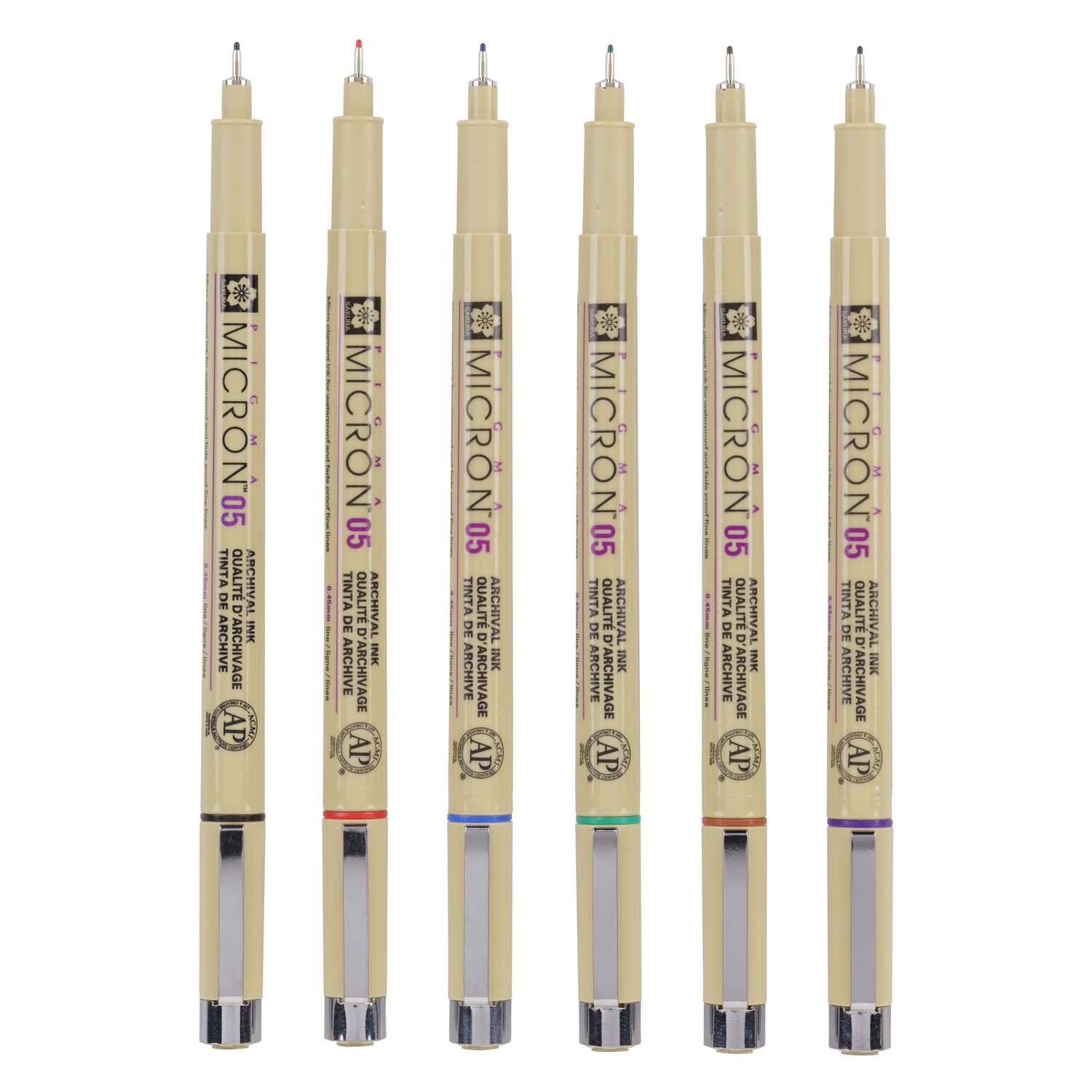 Sakura • Pigma Micron Set Grundfarben 0,45 mm 6 Stück