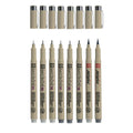 Sakura pigma micron fineliner set 8 pen. (licht) koelgrijs