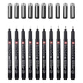 Sakura Pigma Micron Black Edition Set + Gratis Federmäppchen | 10 Stifte, schwarz