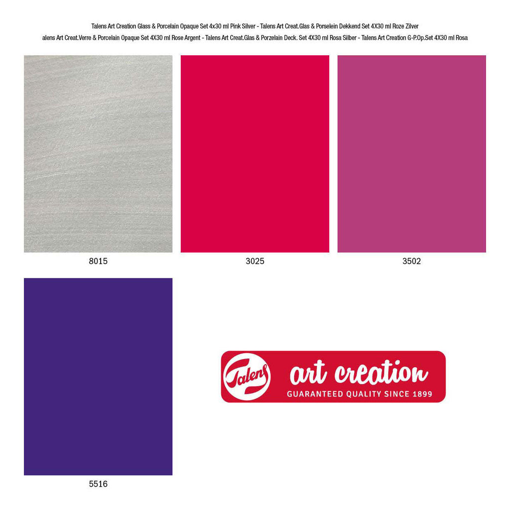 Talens art creation talens art creat.glas porselein dekkend 4 x30ml roze zilver