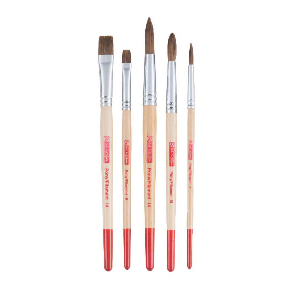 Talens Kunstgestaltung • Aquarellpinselset, 5-teilig - Pony-Polyester
