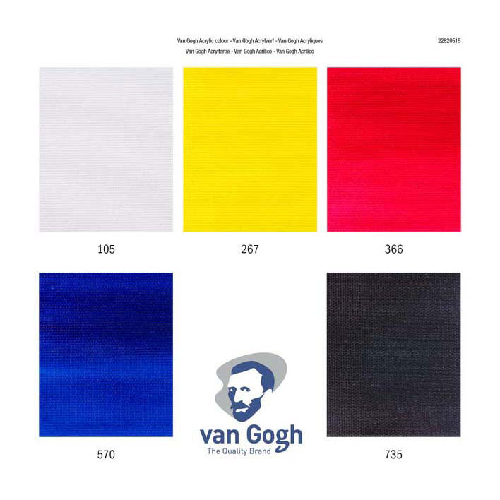 Bruynzeel Van Gogh Acrylfarben-Mischset für die Primärfarben, 5 x 40 ml