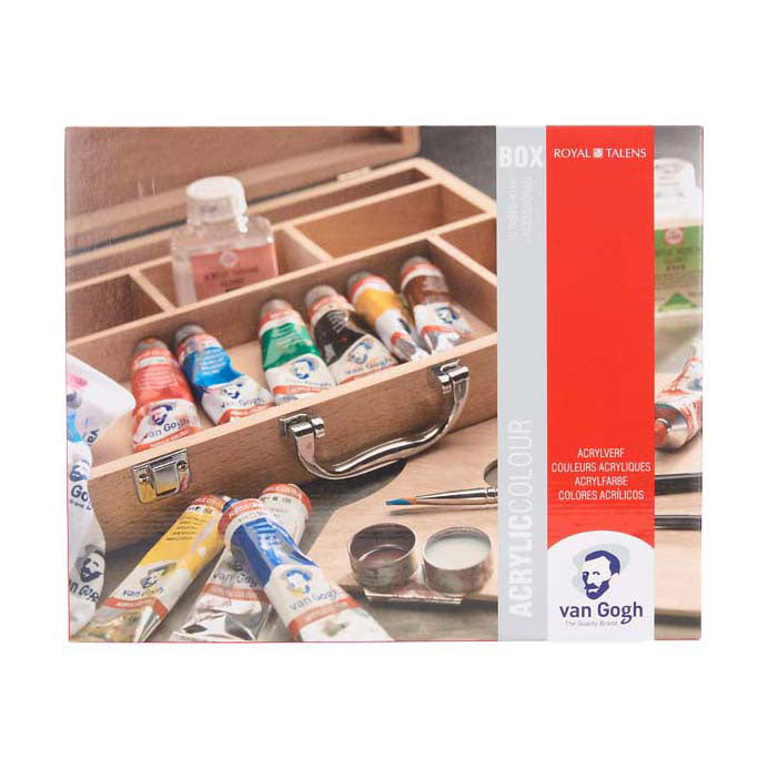 Van gogh acrylverf in kist basic met 10 kleuren 40ml