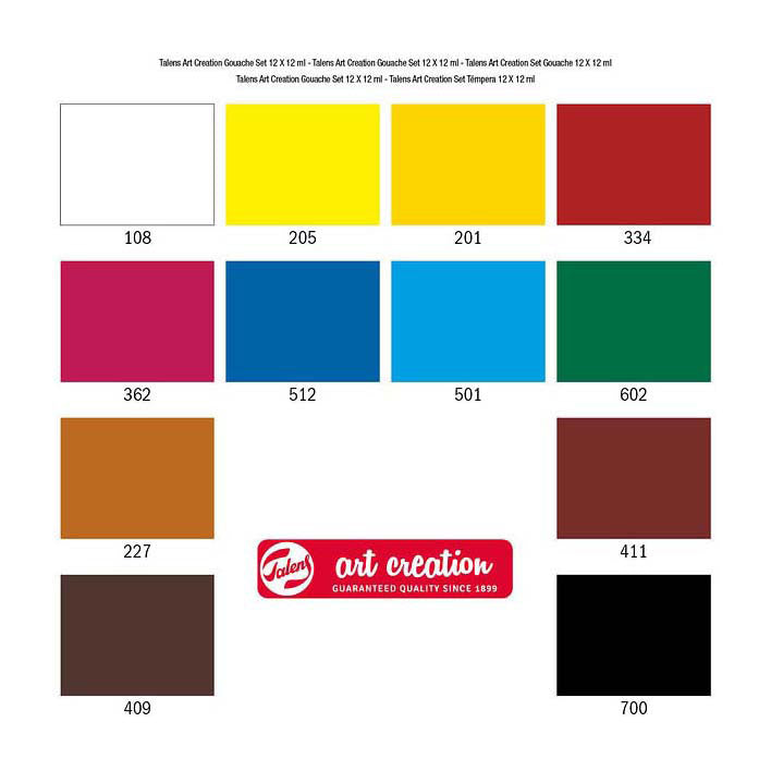 Talens Gouache-Set für künstlerische Gestaltung, 12 x 12 ml