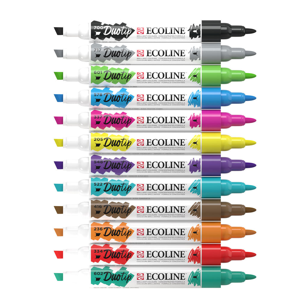 Ecoline duotip markers basisset, 12dlg.