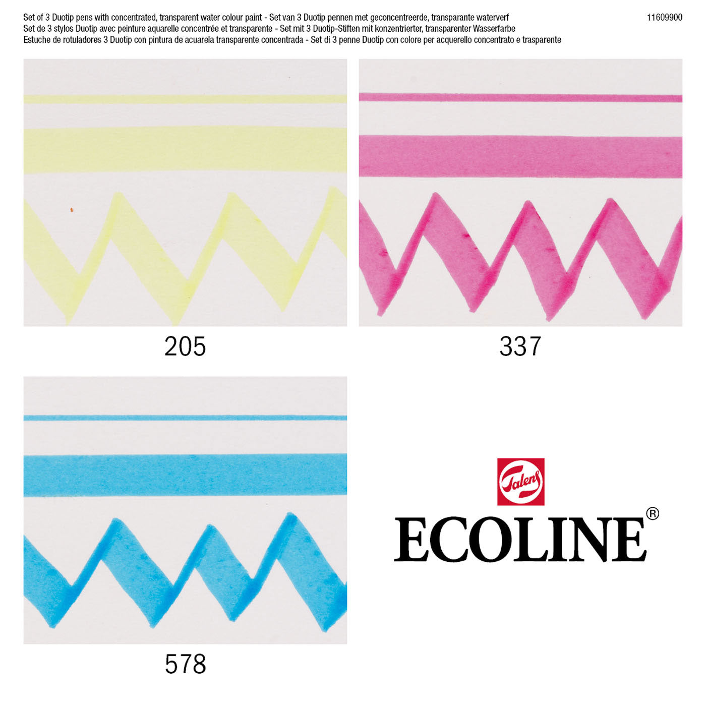 Talens ecoline duotip markers primaire set, 3dlg.