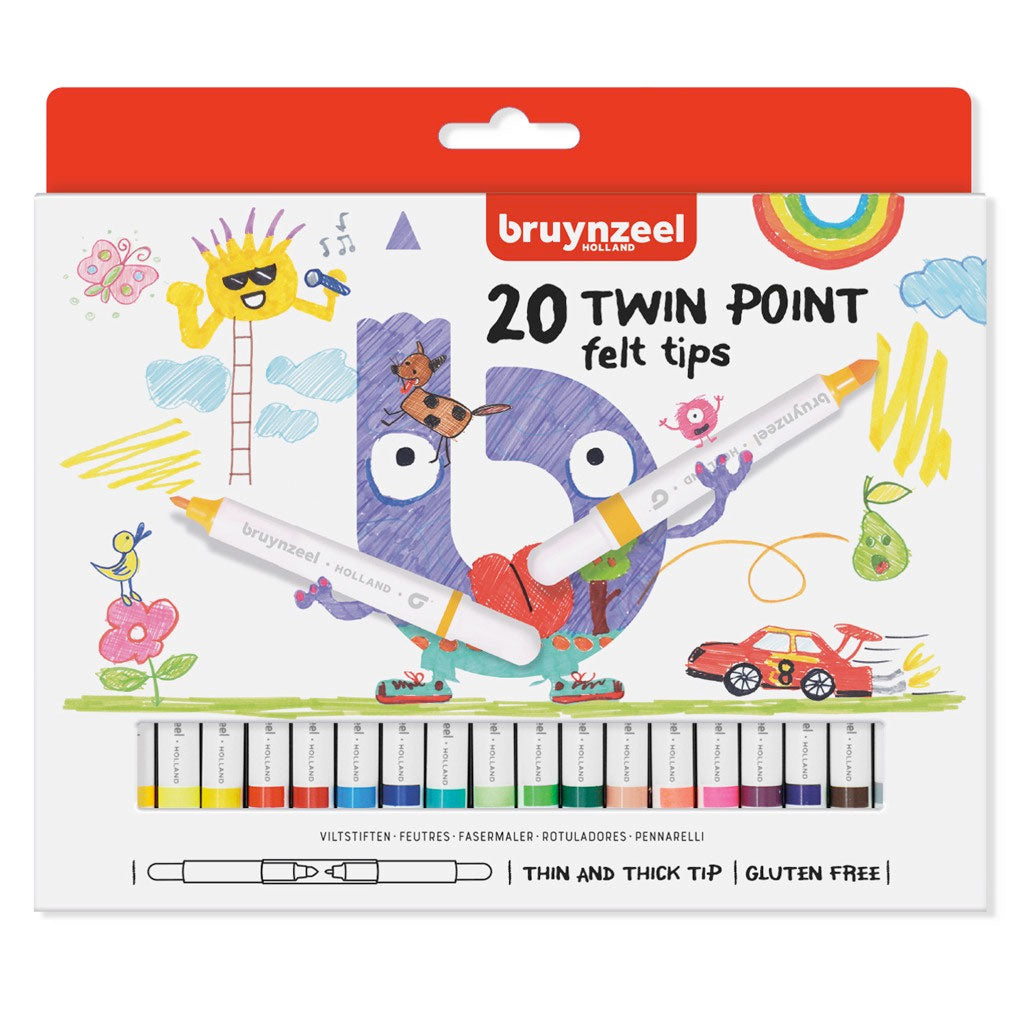 Bruynzeel - Filztip Stifte Twin Point 20 Stück