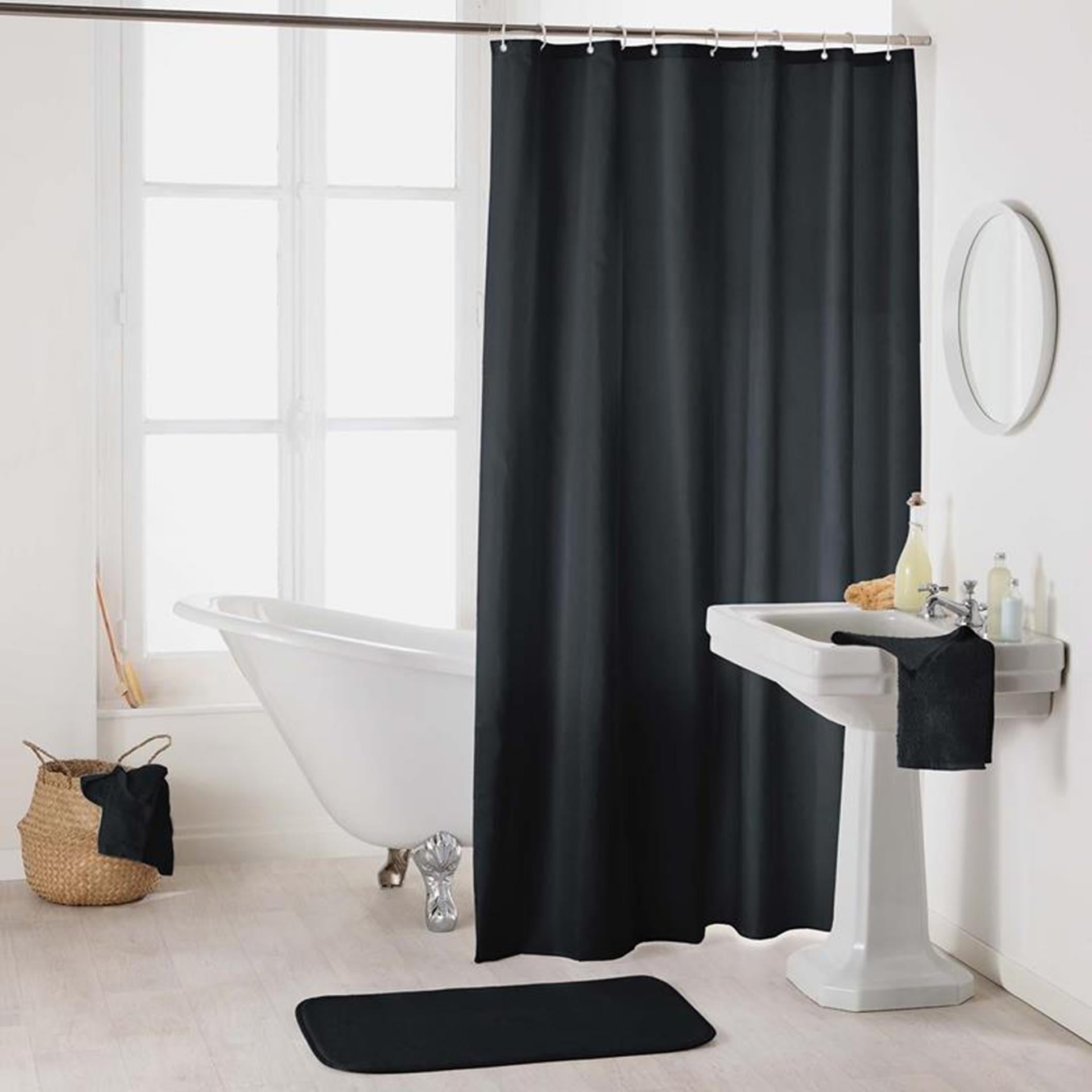 Wicotex douchegordijn uni peva 180x200 zwart