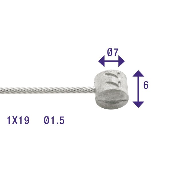 Elvedes Rem Innenzug 5000 mm Edelstahl ø1,5 mm T-Nippel (auf Karte)