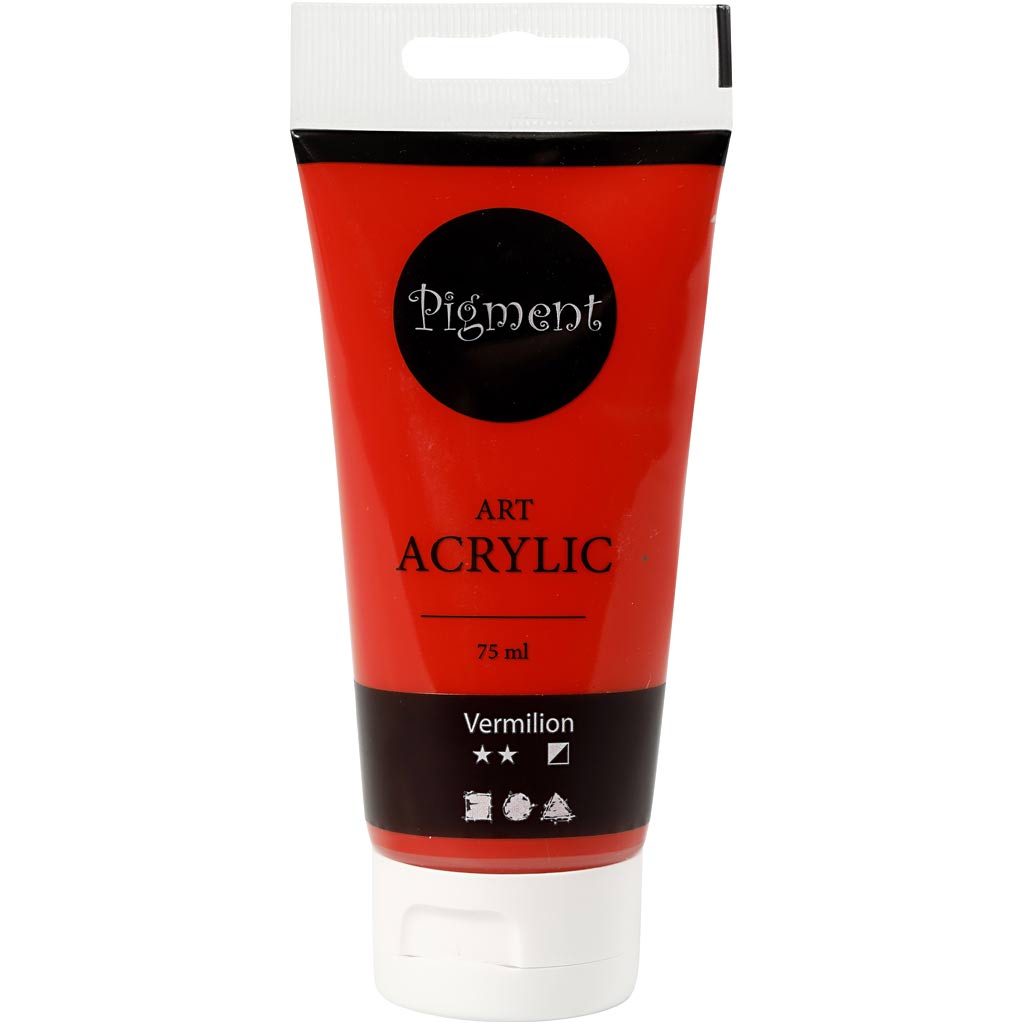 Creativ Company Pigment Art Acrylfarbe Zinnoberrot, 75 ml