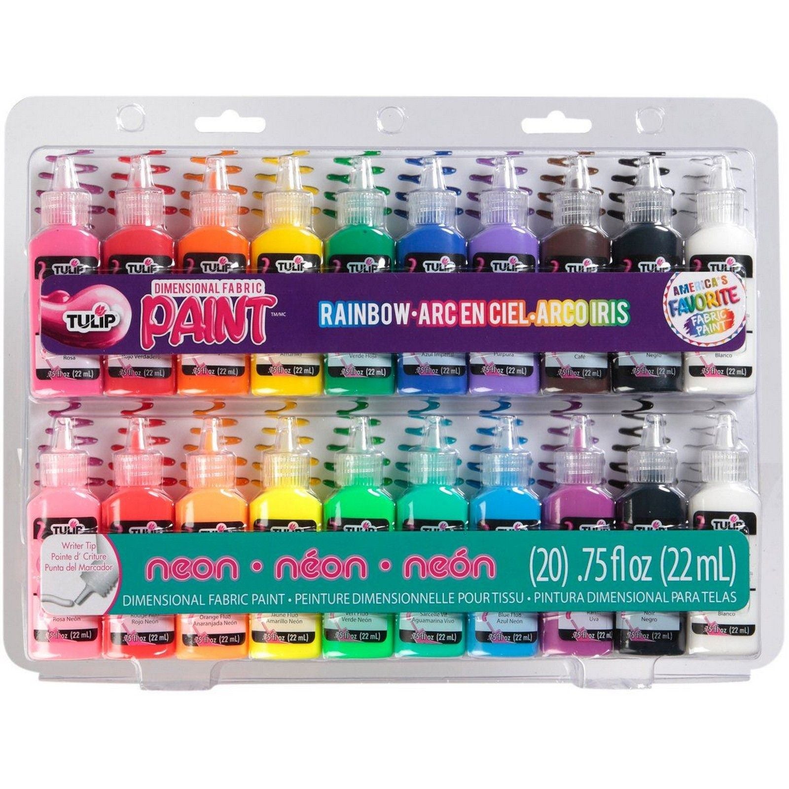 Tulip • 3d textielverf 22ml rainbow neon 20st.