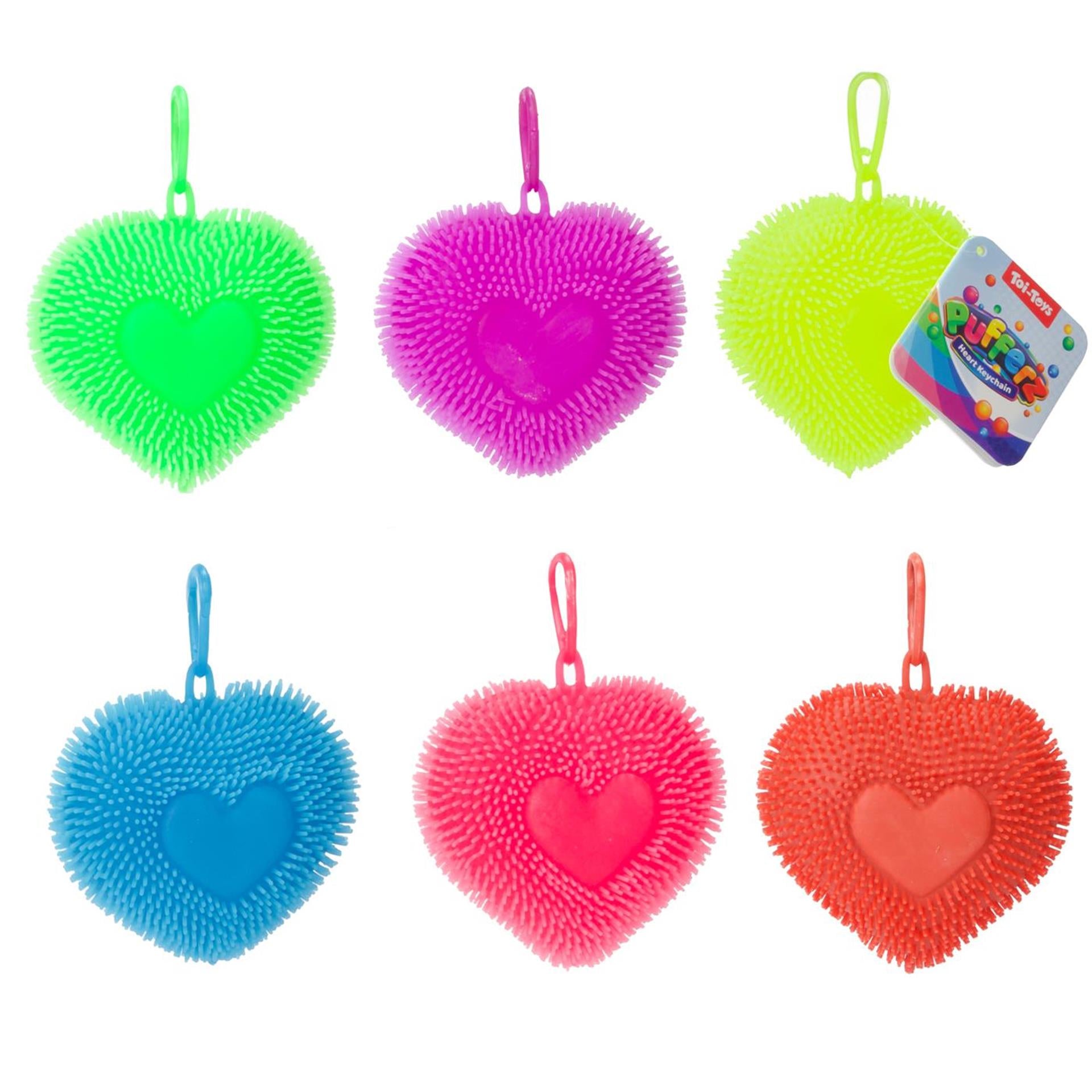Toi-toys pufferz sleutelhanger pufferbal hart 7cm