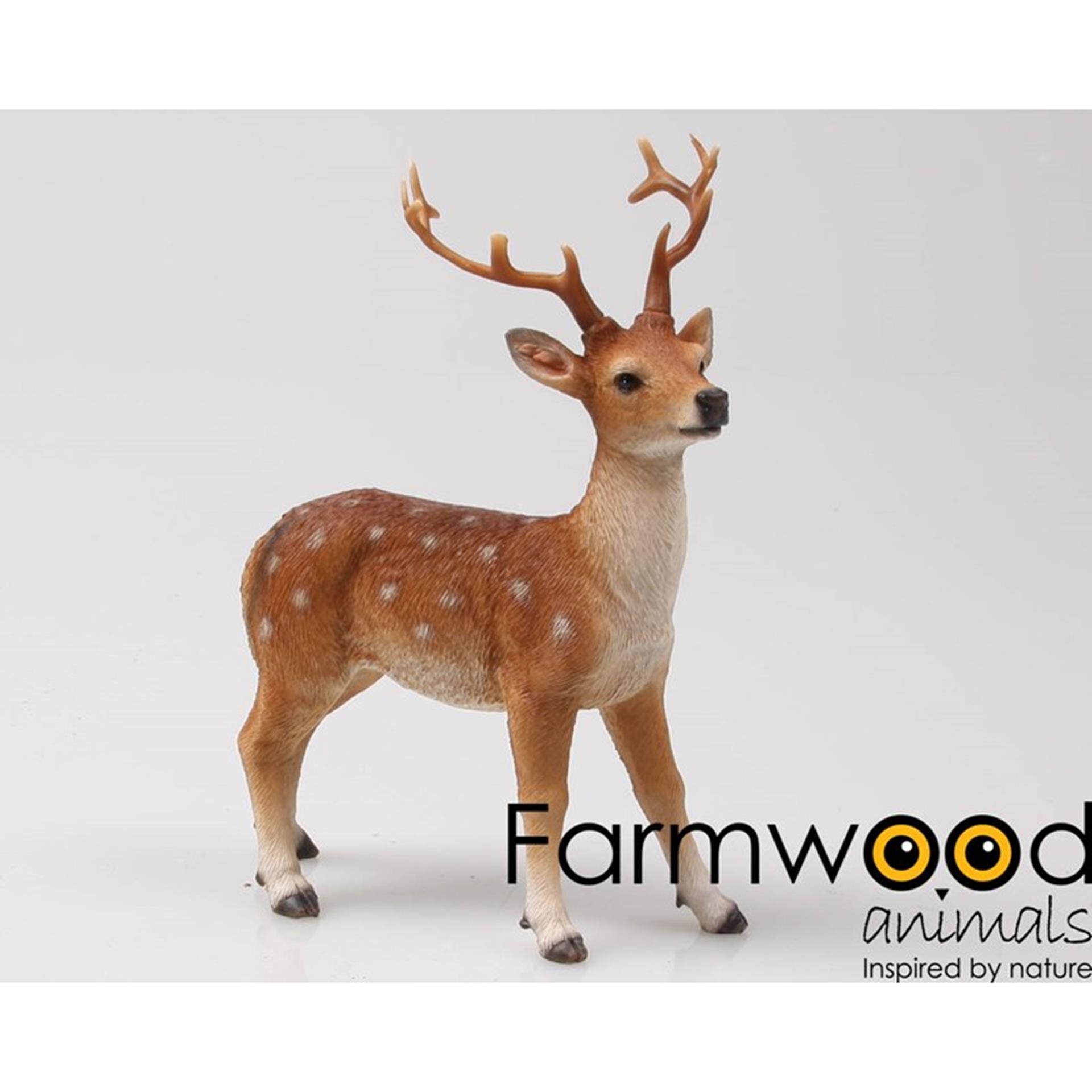Farmwood animals tuinbeeld hert 13x7x17 cm