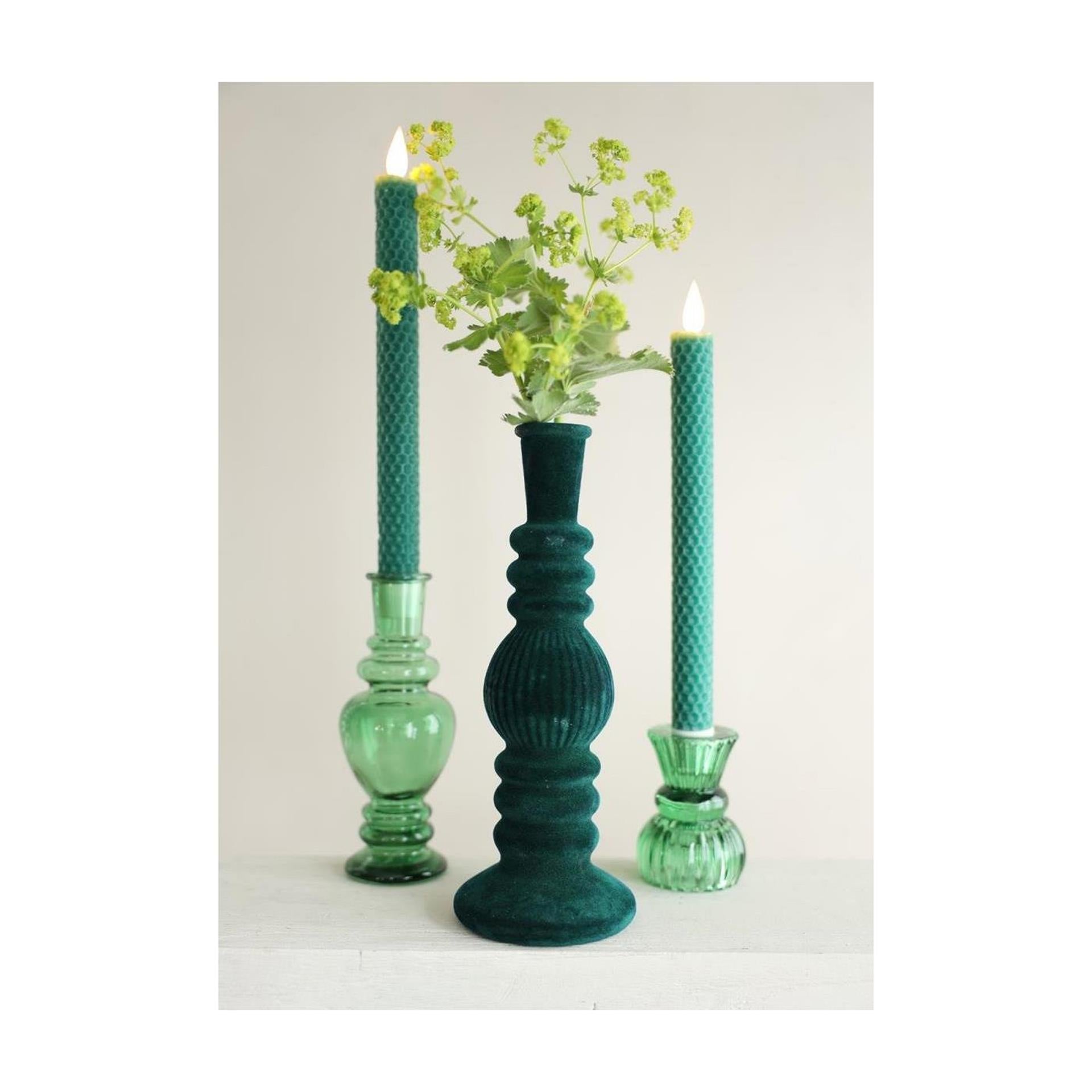 Ideas 4 seasons kandelaar vaas venice velvet groen ø5cm