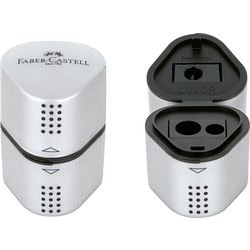 Faber-castell puntenslijper - trio grip 2001 - zilver - kunststof - fc-183800