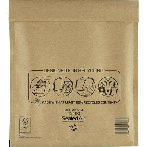Zak-envelop sealed air e 2 goud 220 mm x 260 mm