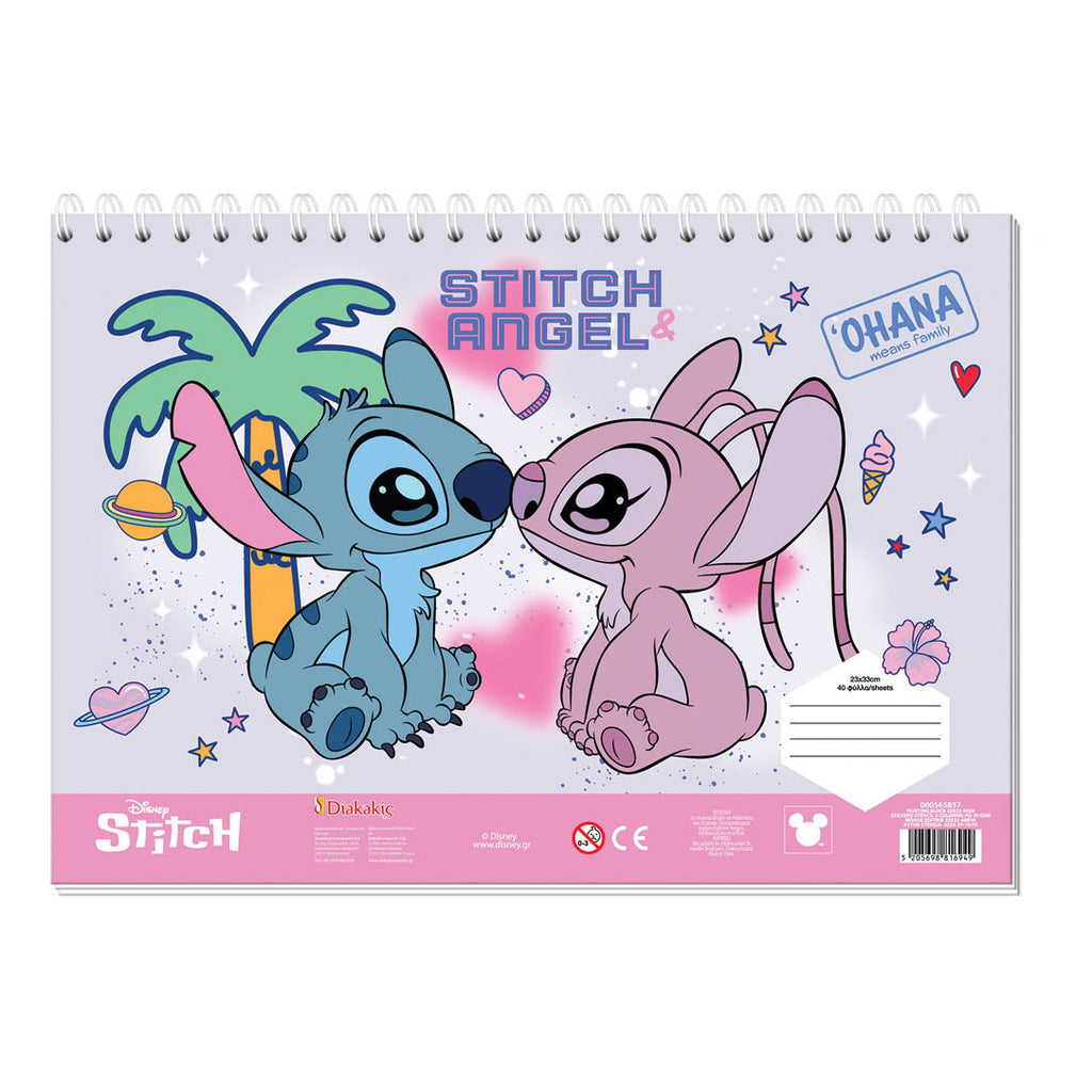 Tekenblok 23x33 cm, 40 vel met stickers, sjabloon en 2 kleurplaten