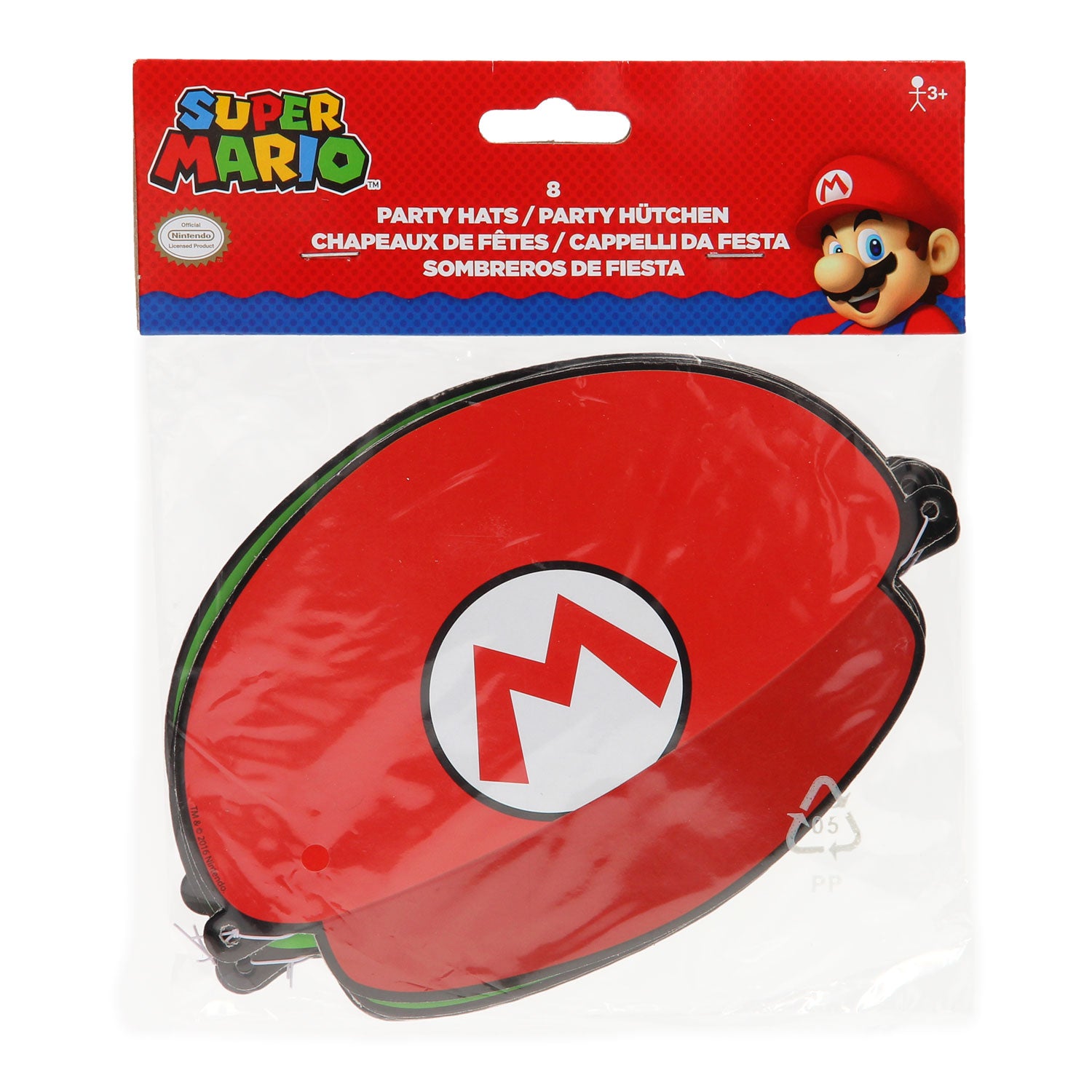 Super Mario Hüte, 8 Stück.