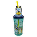 Bluey 3D Figuren-Trinkbecher mit Strohhalm, 360 ml