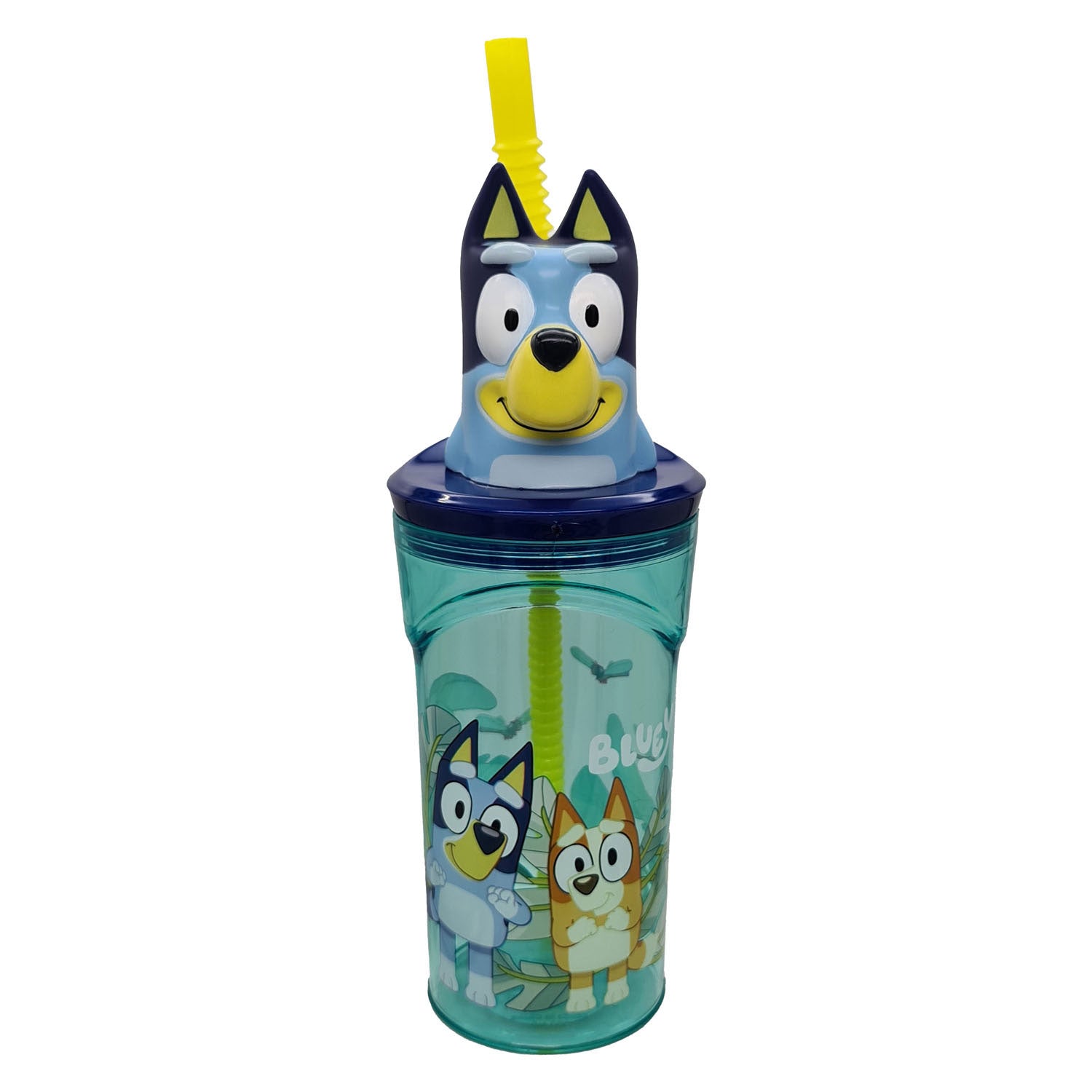 Bluey 3D Figuren-Trinkbecher mit Strohhalm, 360 ml