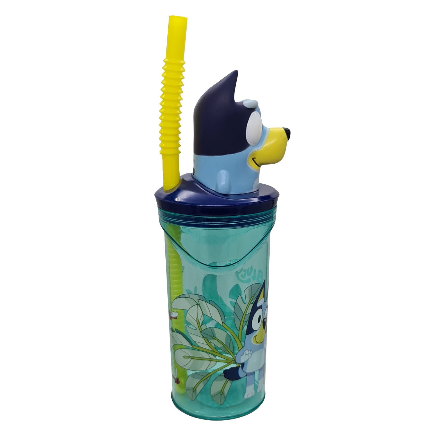 Bluey 3D Figuren-Trinkbecher mit Strohhalm, 360 ml