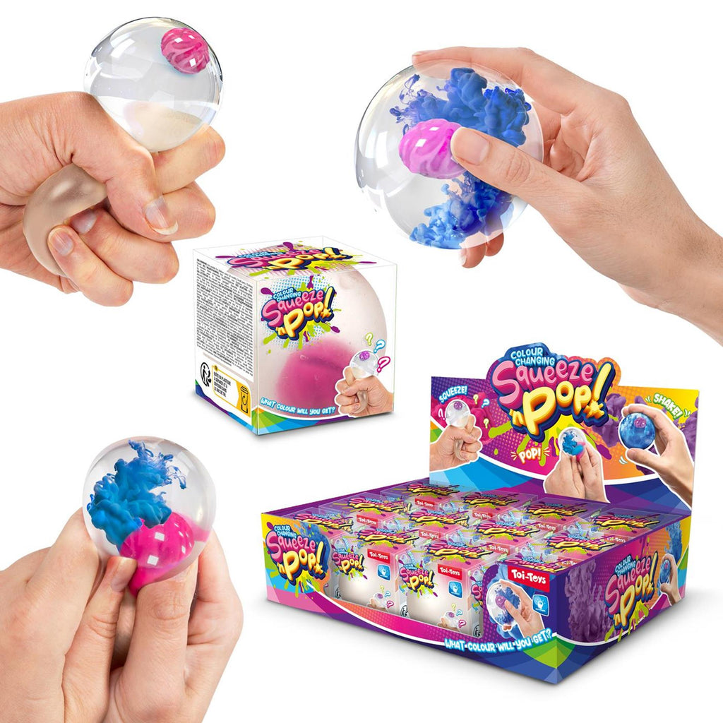 Toi-Toys Überraschungs-Quetschball mit Farbüberraschung, 6 cm