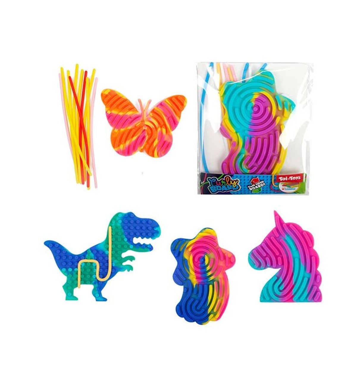 Toi-Toys Curly Board Figurenplatte Schmetterling, 13 Stück.
