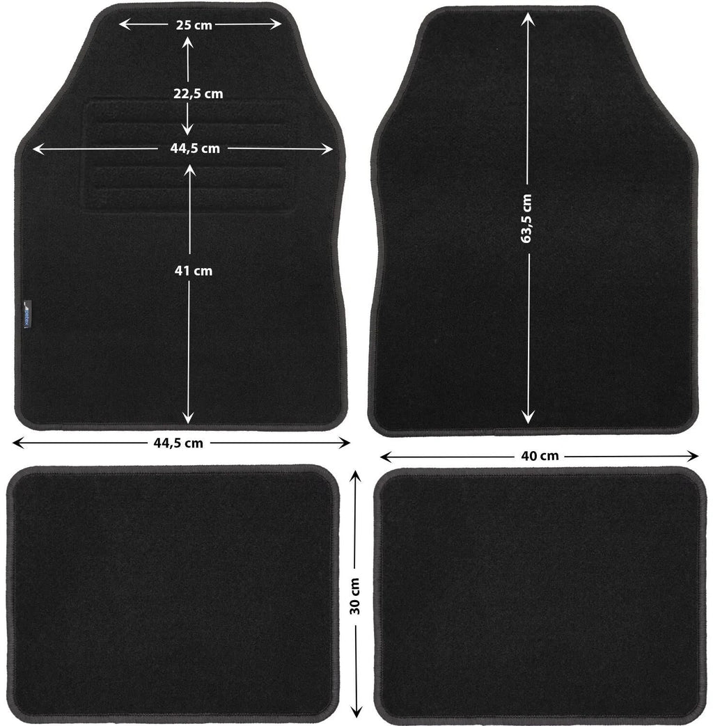 Petex fußmatte florida 3 car carpet florida3 gr.0 black 4-piece