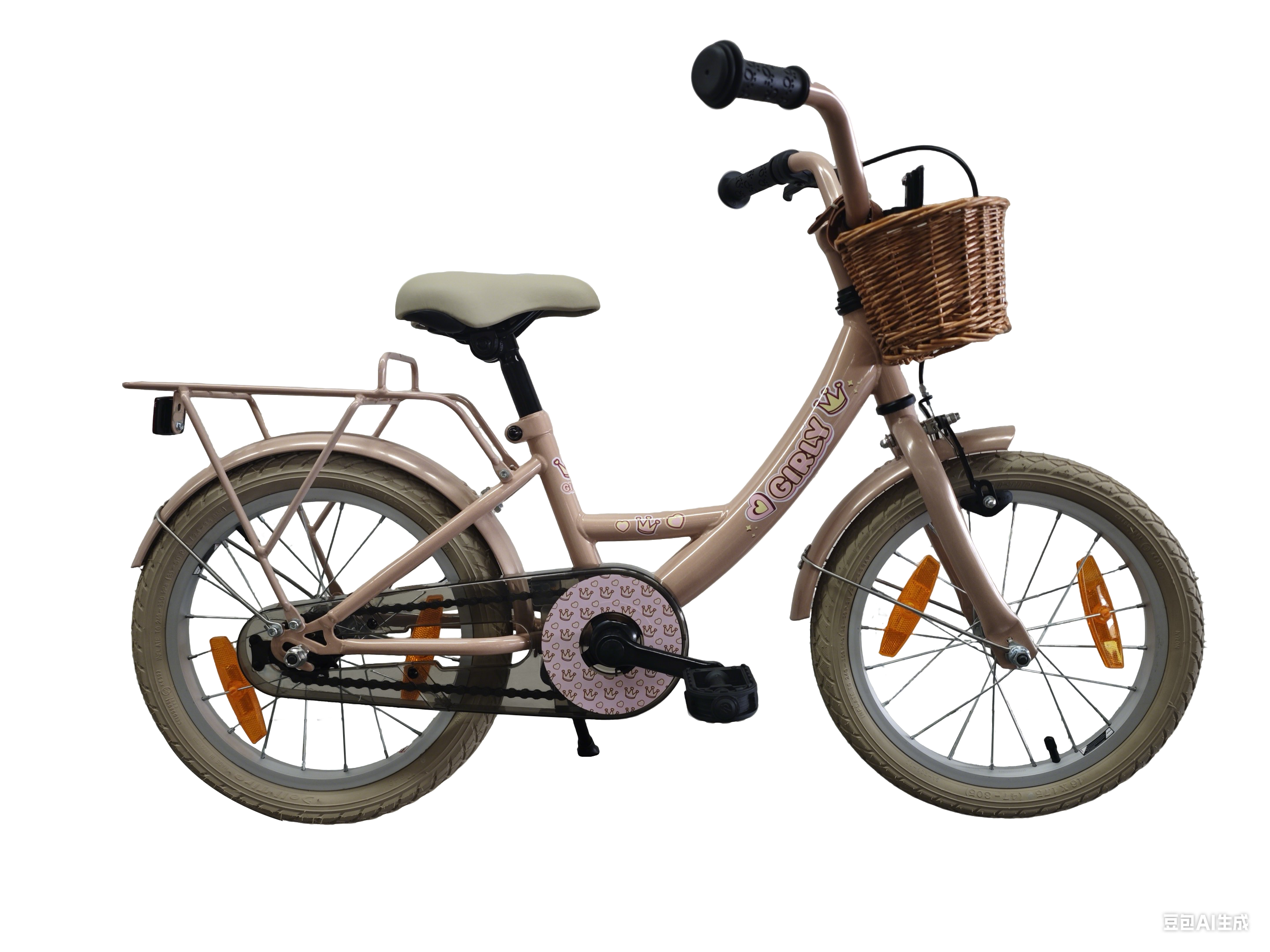 Bikefun Kinderfahrrad Girly 16 Zoll – mit Lenker und Bremsen – Pink